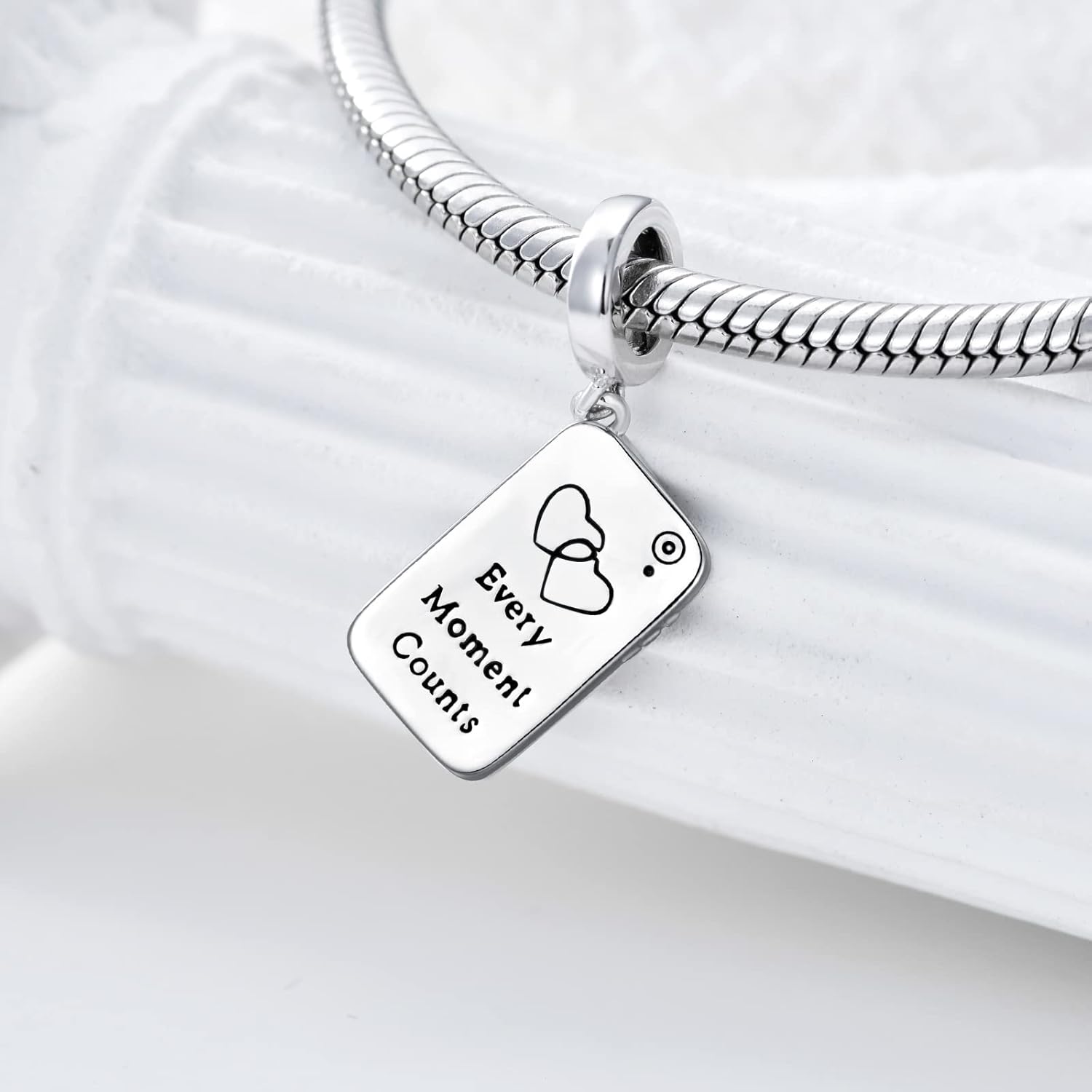 LONAGO 925 Sterling Silver Personalized Photo Charm Fit Snake Bracelet Necklace Customized Image Picture Bead for Women - Image 3