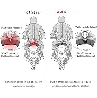 Vista 5 de Cojín universal de asiento de gel para motocicleta, cojín de asiento de panal 3D con funda de asiento de motocicleta para un viaje cómodo y largo