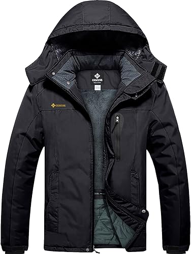 GEMYSE Men's Ski Snow Jacket Warm Winter Waterproof Coat Snowboard Rain Jacket Hooded Windproof Windbreaker