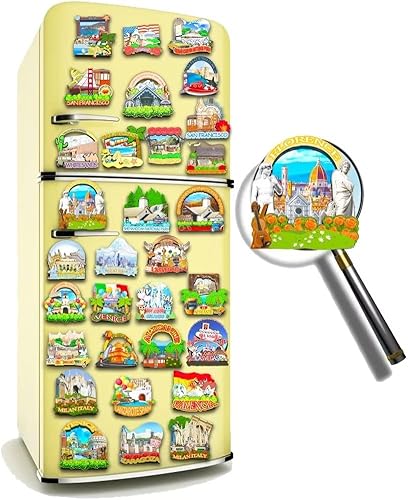 Miniatura 4 de Imán de Italia Florencia para nevera de madera 3D Monumentos de viaje coleccionables, recuerdos, decoración hecha a mano -111