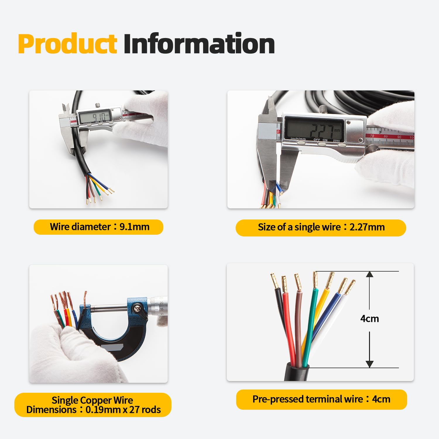 KARFIXON Cable de Vehículo 7x0,75mm² Cable de Remolque 7 Polos para Caravana Remolque Automóvil - 4,5 Metros — view 2