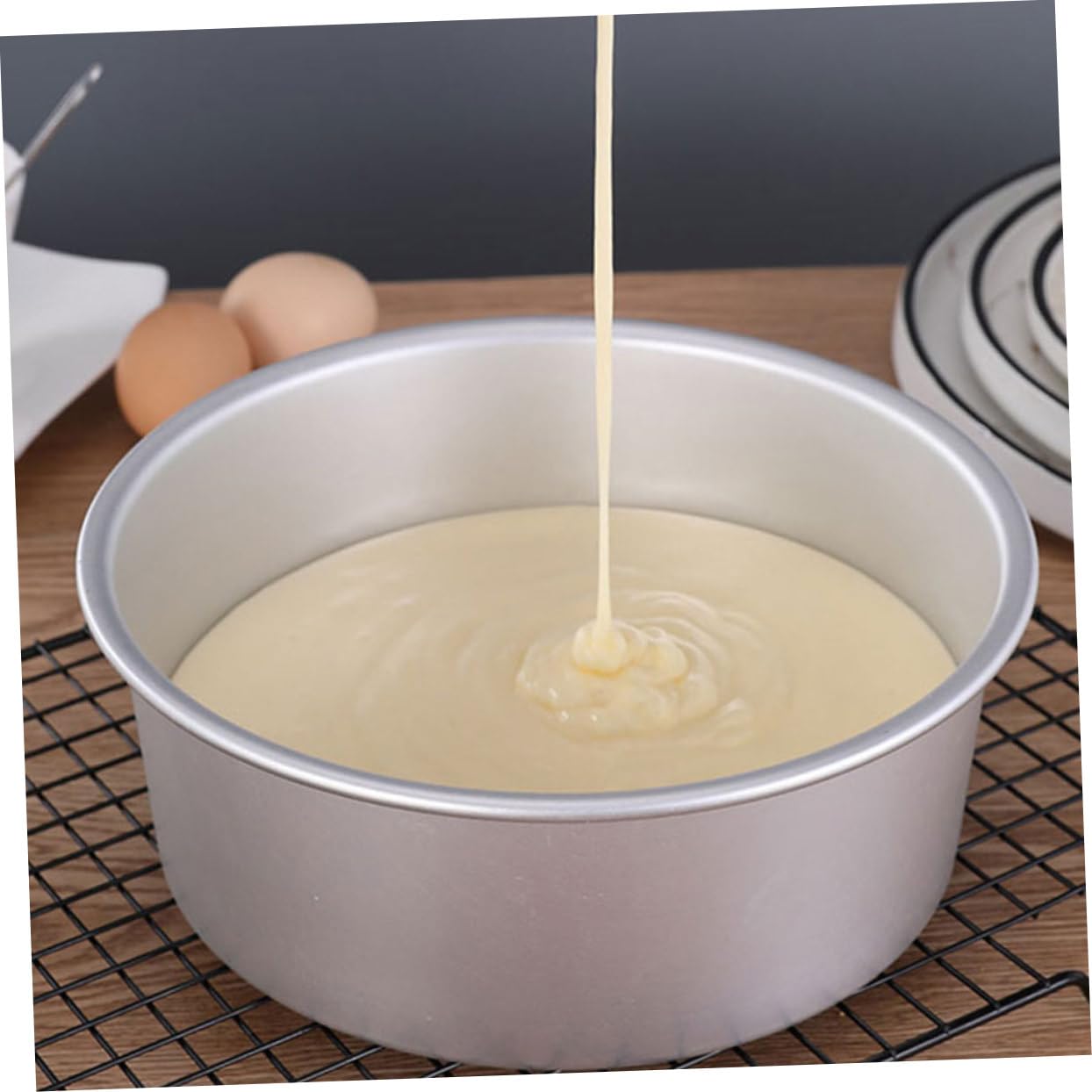 Kuchenform Runde aus Aluminiumlegierung Wiederverwendbar 20cm mit Abnehmbarem Boden für Gleichmäßiges Backen im Ofen