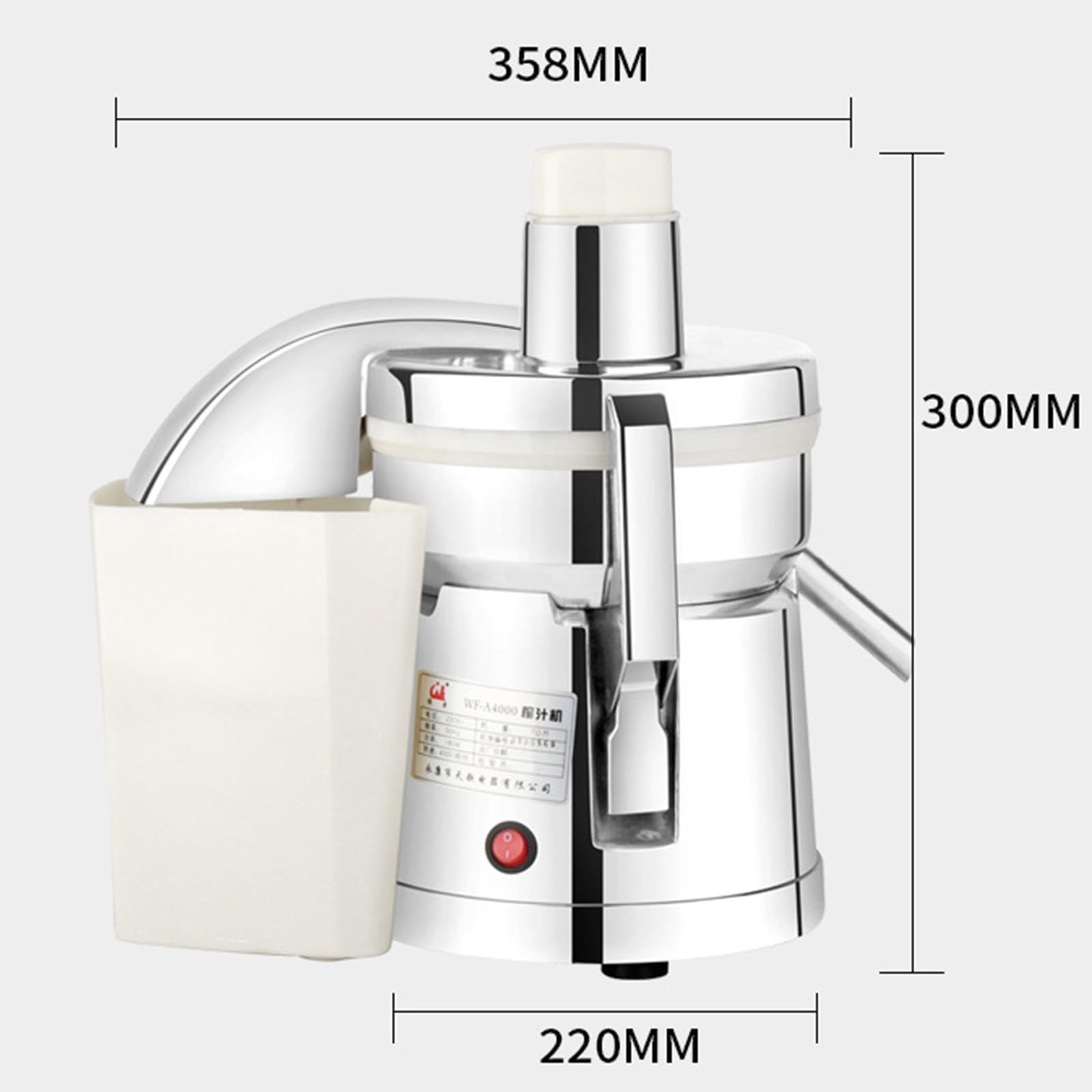 Macchina per succhi commerciale Macchina per succhi elettrica Spremiagrumi per frutta e verdura Macchina per succhi di frutta fresca 180 W / 50-65 kg/ora