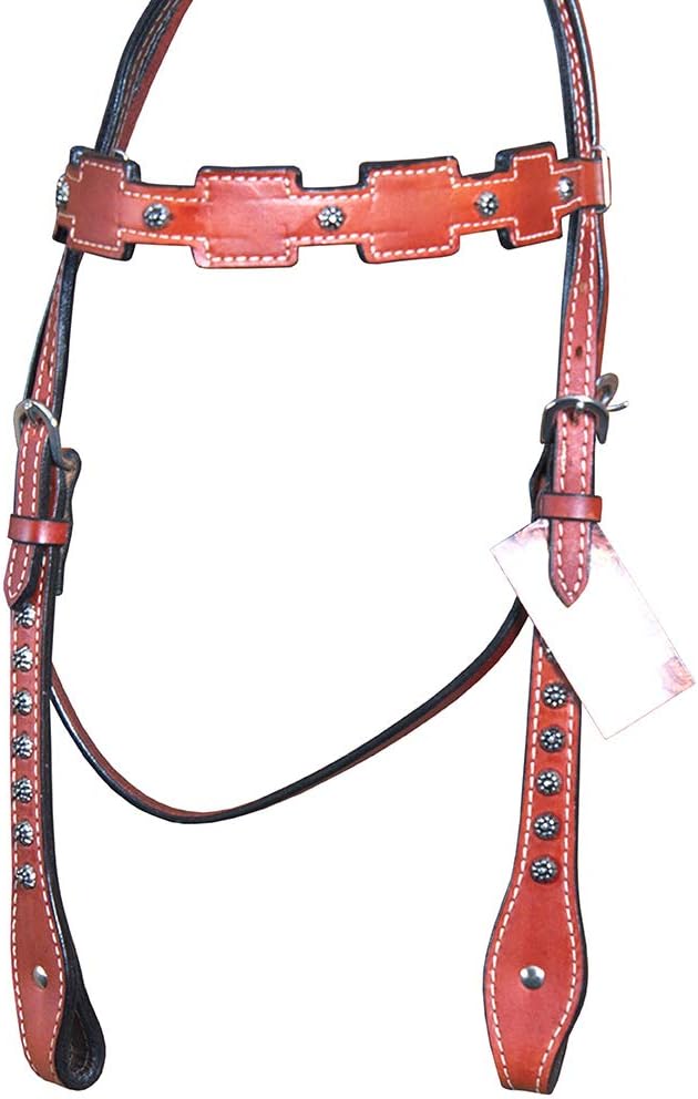 HILASON Western Horse Headstall Tack Bridle American Leather Mahogany
