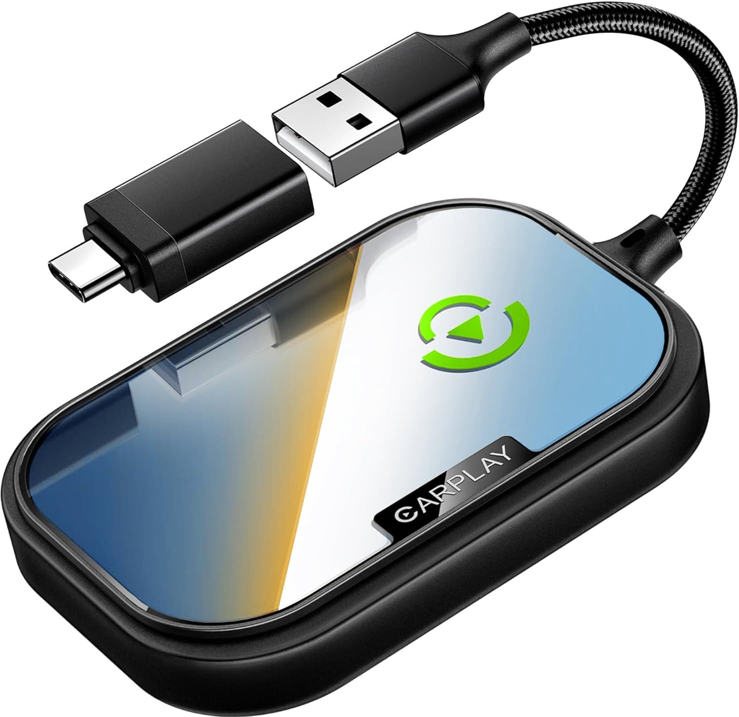 Wireless CarPlay Adapter for Apple iPhone, Converts Factory Wired CarPlay to Wireless CarPlay 2024 Upgrade Plug & Play Auto Connect Fast Easy Use for Cars from 2017 & iPhone iOS Dark Black