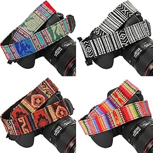 Saintrygo 4 Pcs Vintage Camera Straps for Photographers Woven Adjustable Universal Neck Shoulder Crossbody Strap Quick Release for All DSLR SLR Camera, Photographer Gift for Men Women, 4 Styles