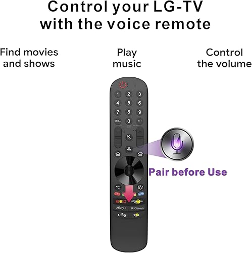 Miniatura 5 de Alizen Control remoto de repuesto compatible con control remoto LG para Smart TV 2025-2018, LG Magic TV, puntero, control de voz, Bluetooth, MR25,