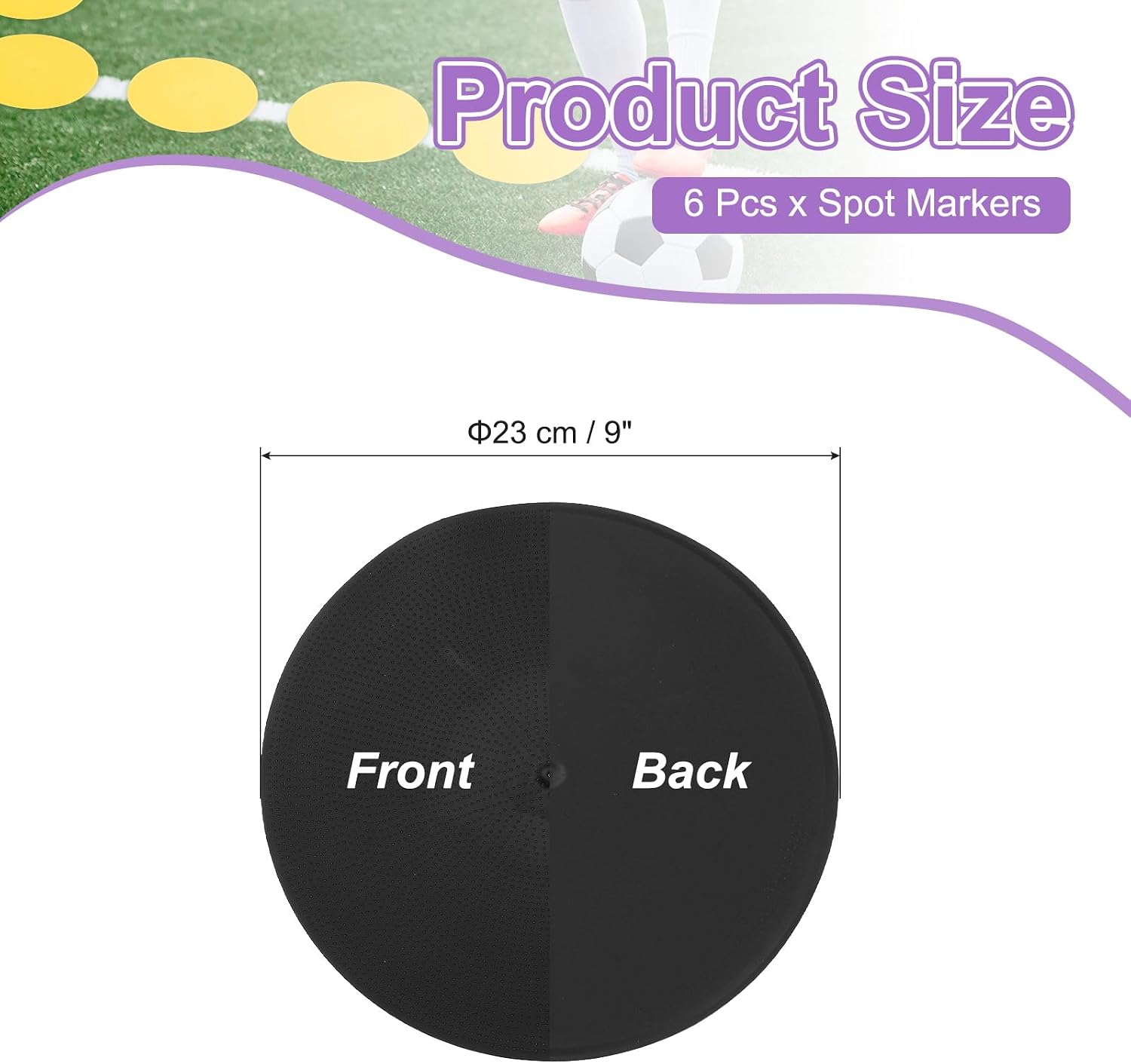 PATIKIL Spot Markers, Non-Slip Floor Dots Agility Markers Flat Field Cones Poly Dots for Gym