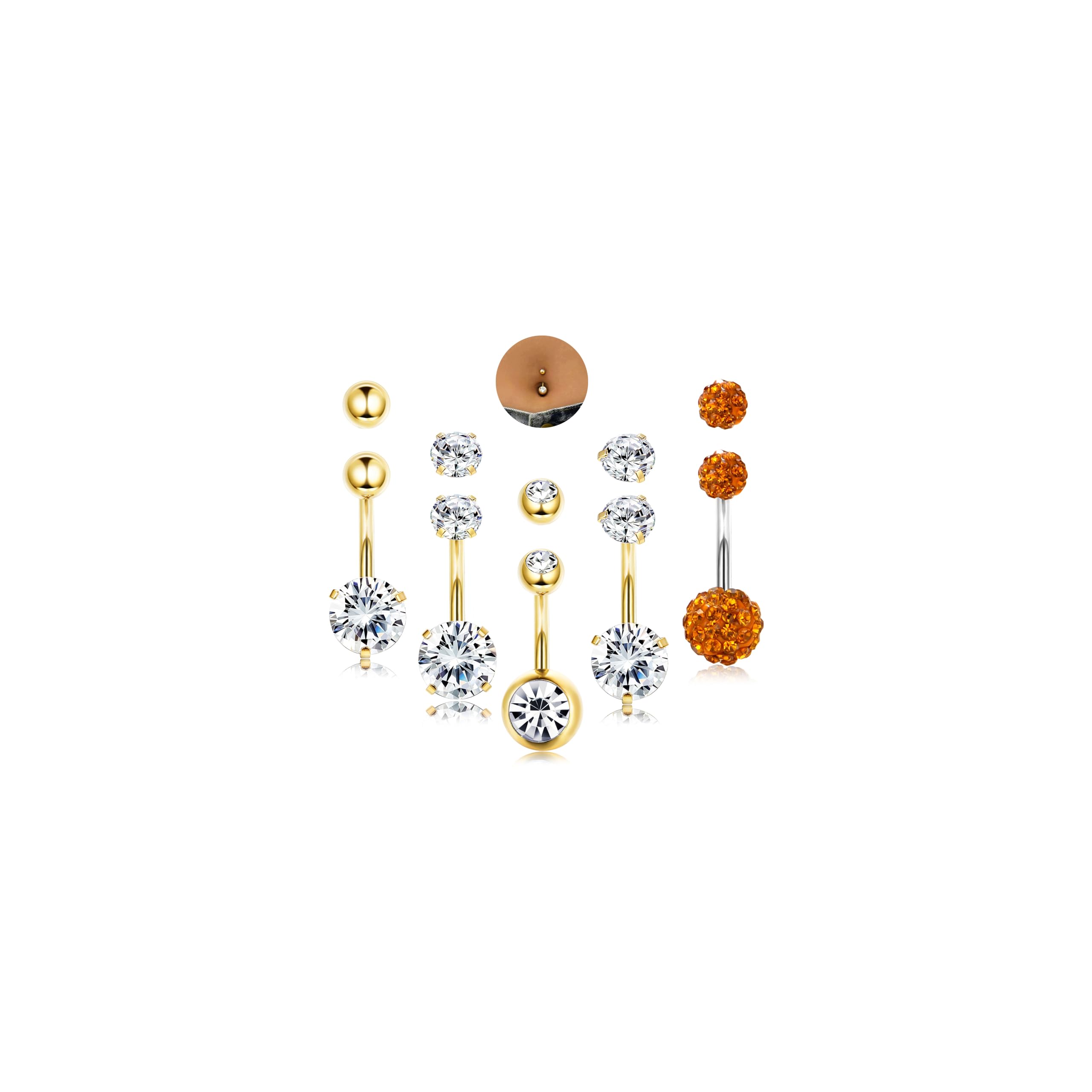 Piercing Estrella Ombligo Acero Quirúrgico Hipoalergénico Plateado | Cuotas Sin Interés