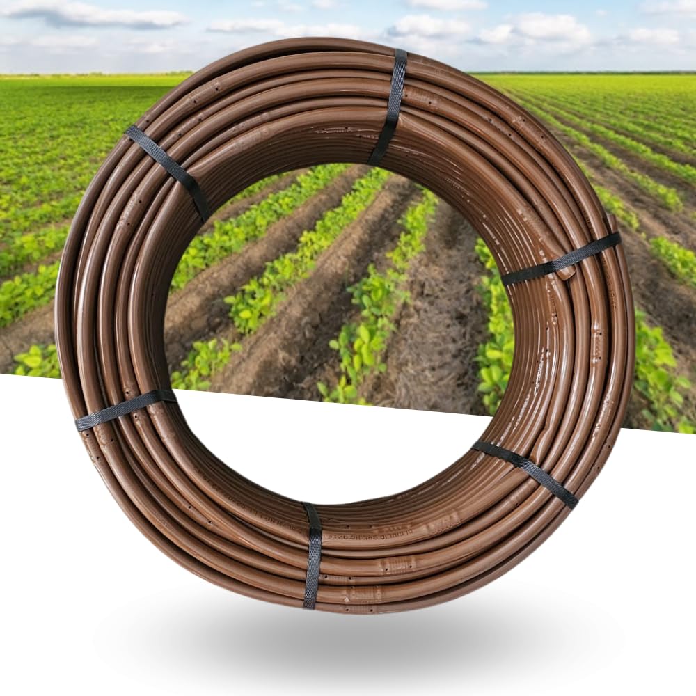 Tubo Ala Gocciolante Marrone per Irrigazione a Goccia Ø 16 Passo 20 | Passo 30 | Passo 33 | Irrigazione Automatica per Orto e Giardino con Doppio foro 2 lt/h (Passo 30, 100 metri)