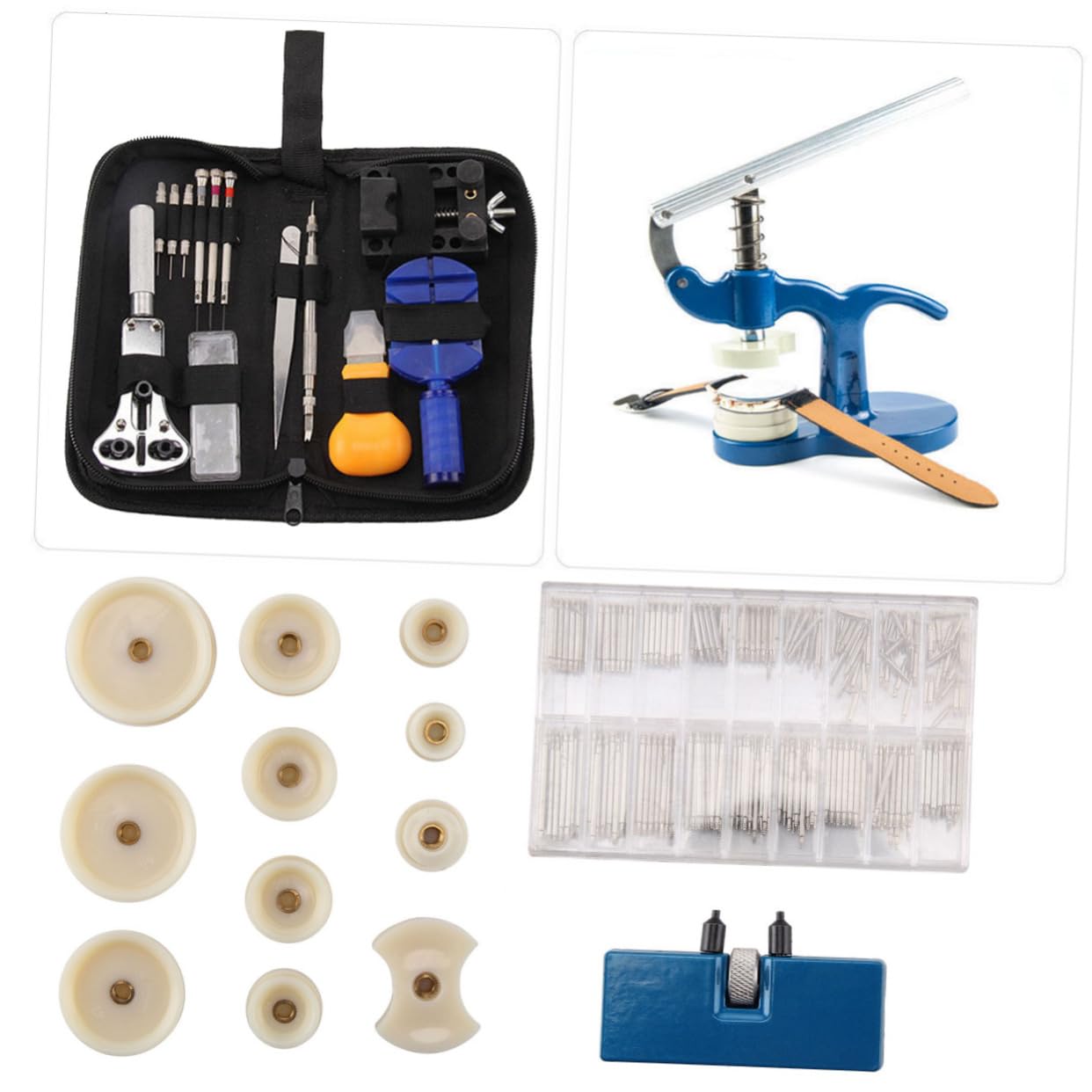PACKOVE Kit D'outils de Réparation de Montres en Métal Plastique 409 Pièces