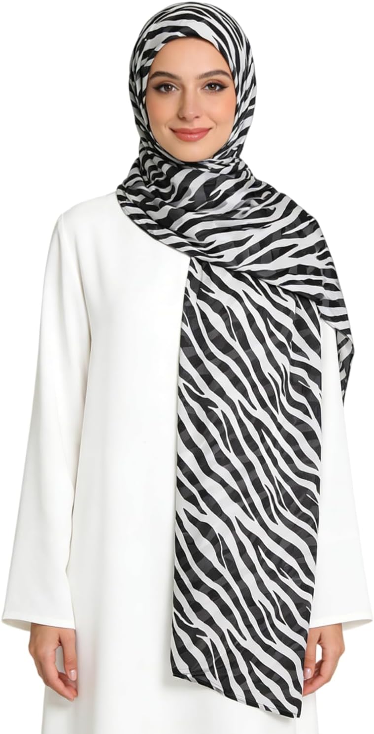 ZGMYC Fashion Leopard Print Hijab Scarf for Women Soft Modal Instant Hijab Head Wraps Shawls Long Scarves Headscarf