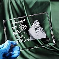 Vista 7 de Marco de fotos de cristal personalizado, marco de fotos de cristal láser personalizado, regalo único para cumpleaños, boda, aniversario (transversal)