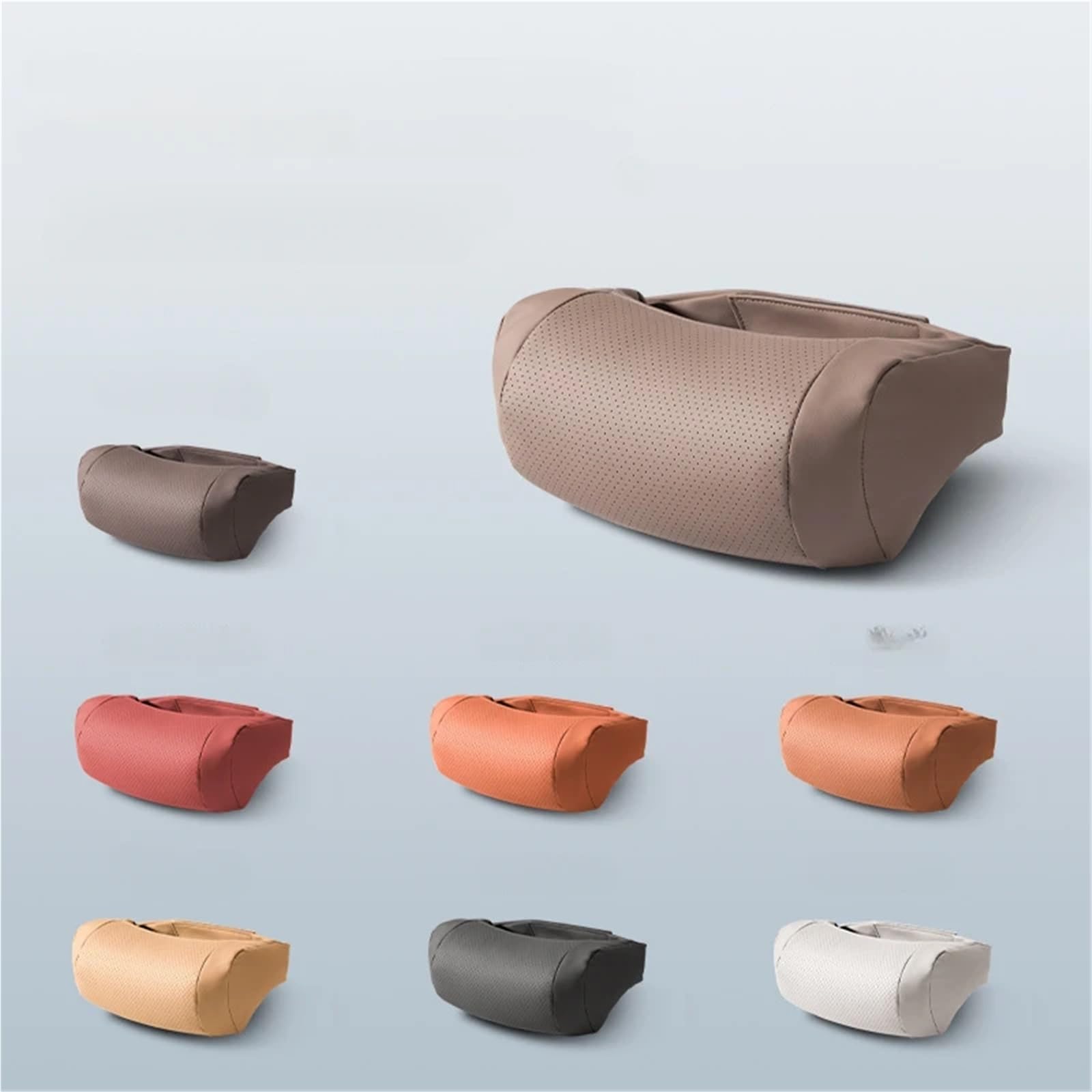 Car Pillow Almohada Cuero Soporte Cuello Coche Cojín Reposacabezas Asiento Coche Algodón PP Funda Protectora Universal Cabeza Interior Lumbar Supports Cushion(A1)