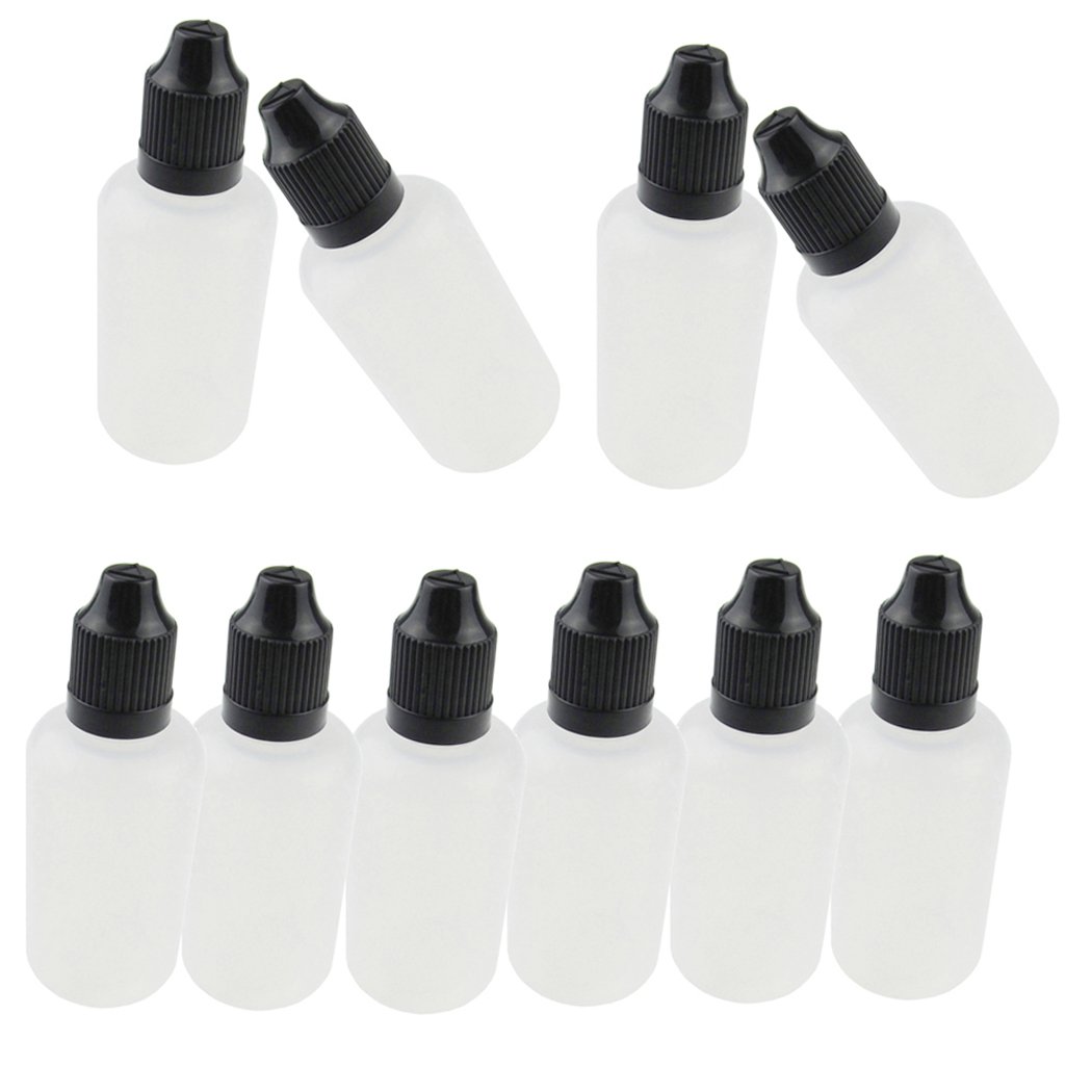 Flacons en polyéthylène basse densité 50ml flacons noirs à pointe fine x10
