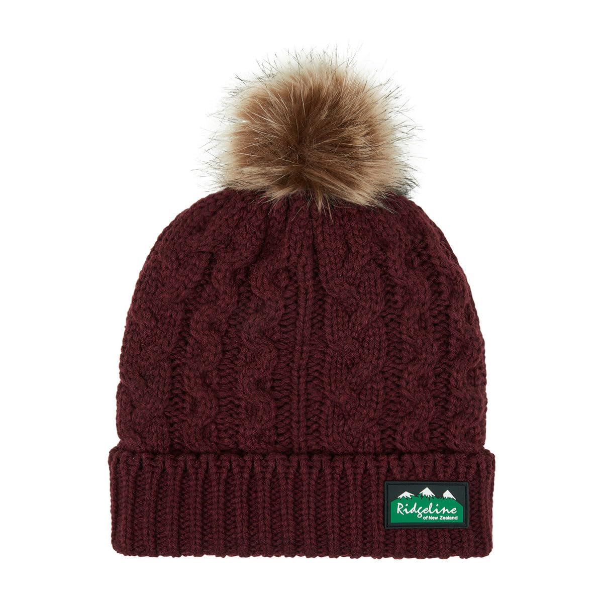 Ridgeline Winter Berry Nordic Fleck Bobble Hat Teak