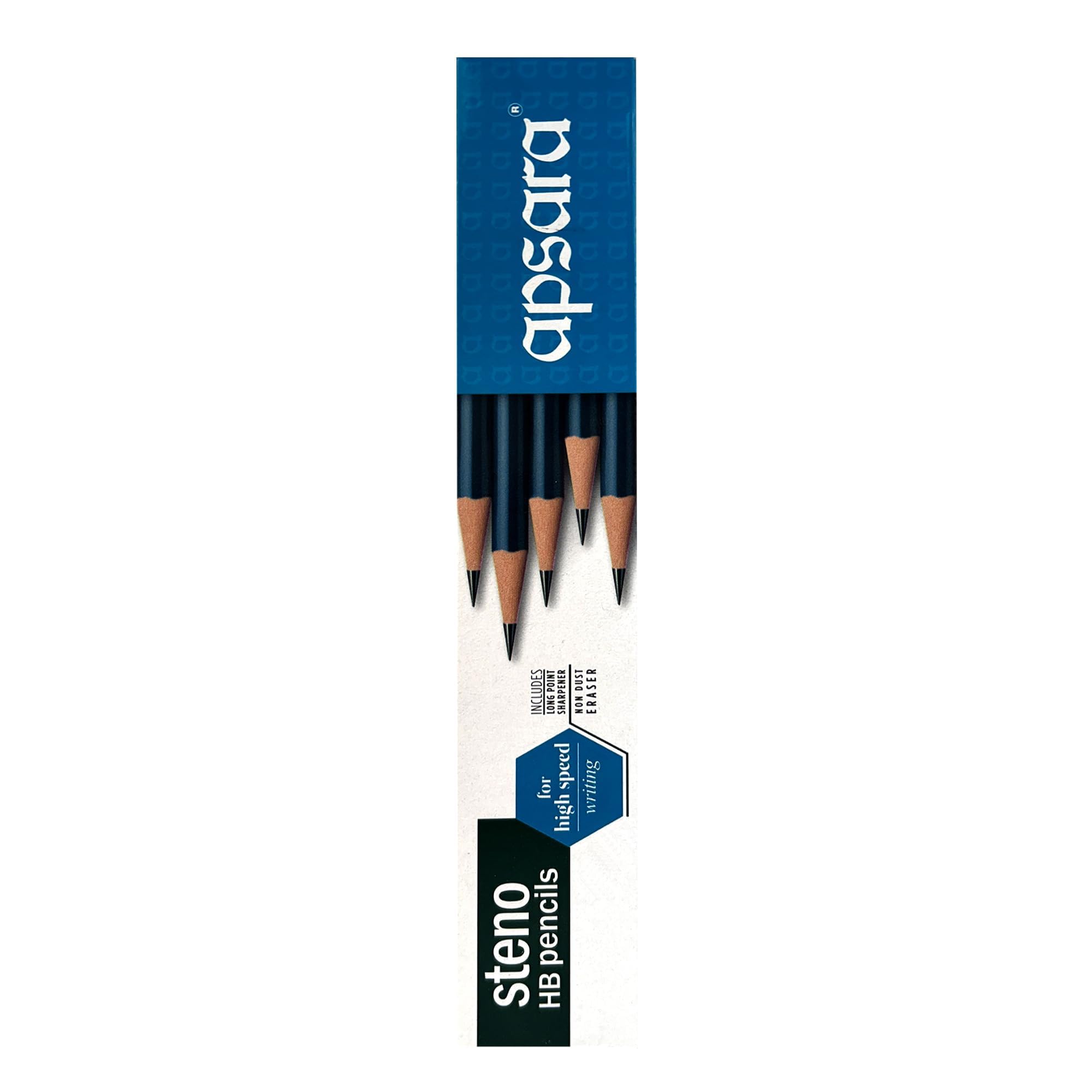 Apsara steno Pencils | Premium Black and Dark Hexagonal Body for Strong Grip & Good Handwriting | Free Sharpener & Eraser | Non-Toxic | Pack of 20 Pencils-image-19