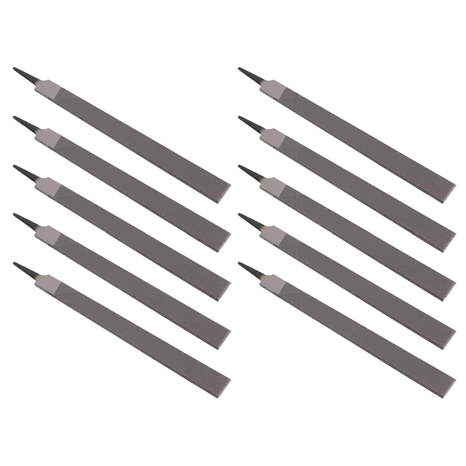 Lima Plana de Acero con Alto Contenido de Carbono T12, Lima Manual de Doble Corte de 250 Mm para Recortar y Dar Forma a Metal, Madera y Plástico (Bien 10PCS)