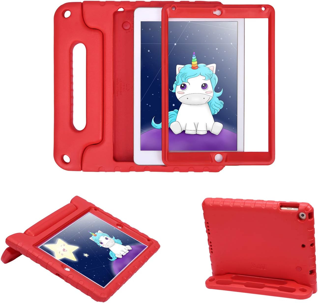 Black Friday - 80% OFF HDE Case for iPad Air 2 - Kids Shockproof Bumper Hard Cover Handle Stand with Built in Screen Protector for Apple iPad Air 2 - 2014 Release 2nd Generation (Red)