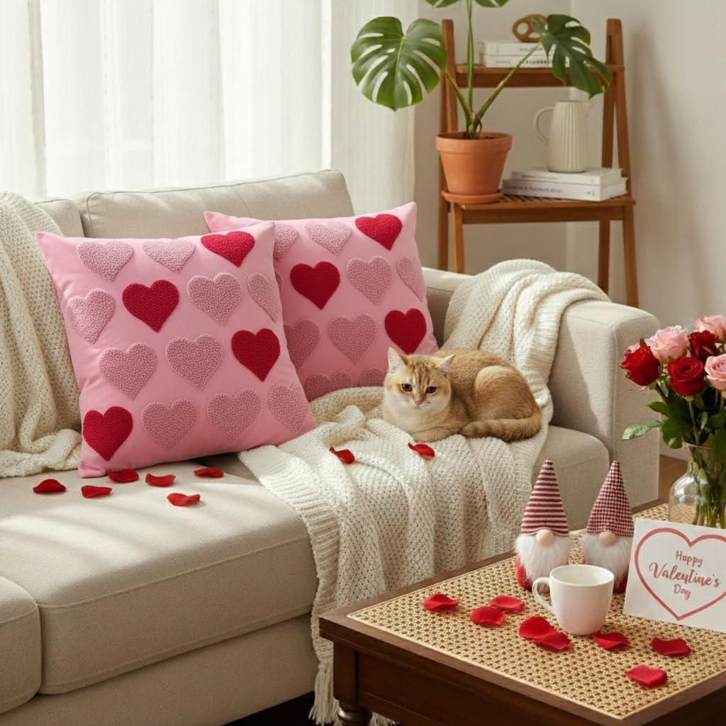Valentines Day Throw Pillow Covers 18 x 18 Inch Set of 2 image 5