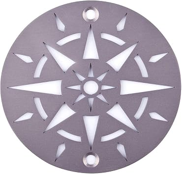 Uni-Green Round Shower Drain Cover 4 in Screw in, Star Brushed