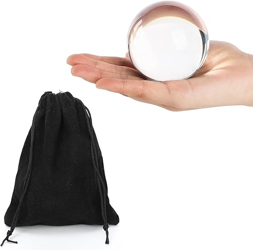 Kathfly Bola de malabarismo de contacto de acrílico, pequeña bola de malabarismo transparente con bolsa para principiantes, manos pequeñas, cosplay,