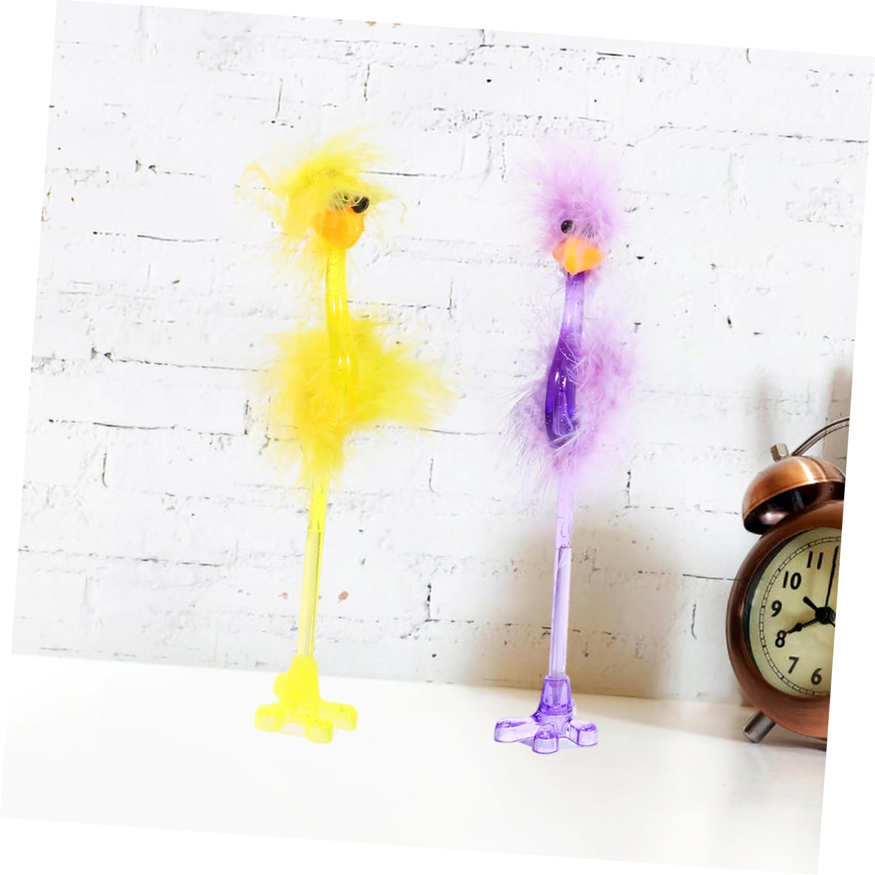 TEHAUX 12pezzi Penna Sfera Forma Di Struzzo Da Penne Colorate Per Scuola e Ufficio Design Creativo e Divertente Scrittura e Confortevole