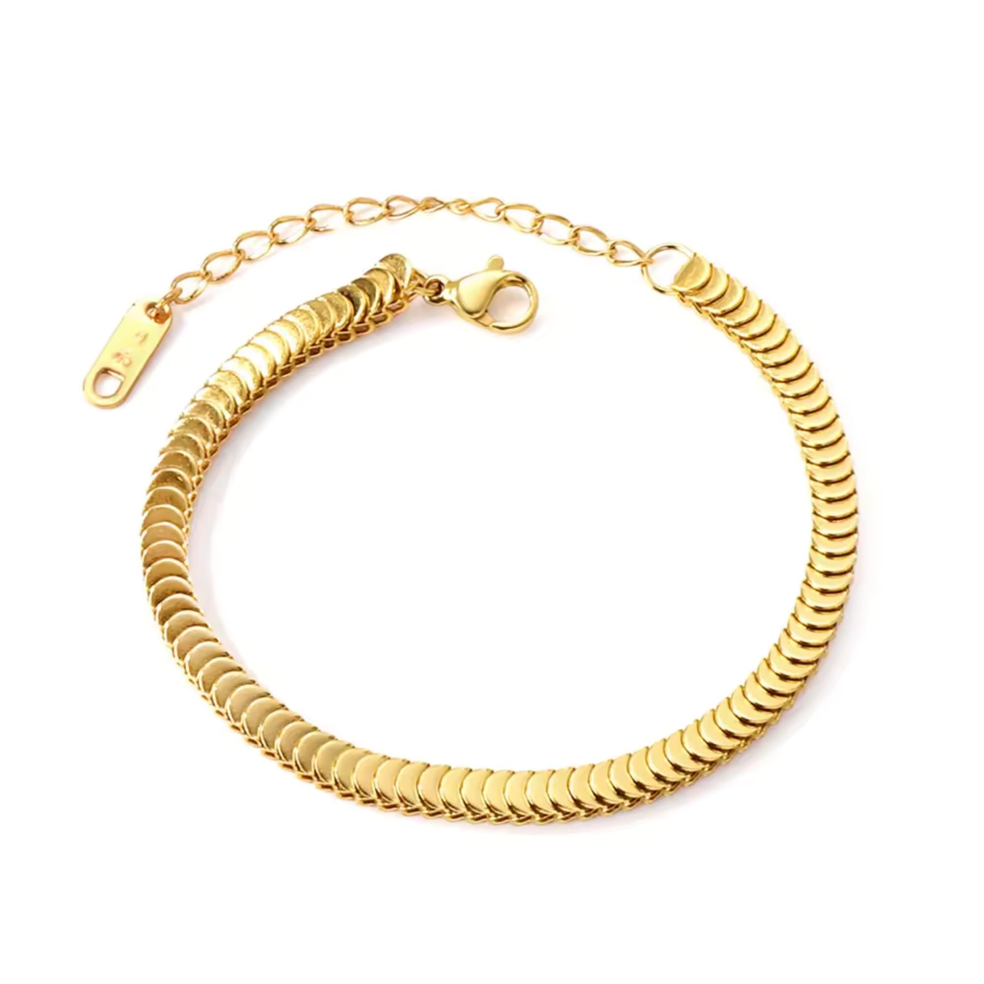 SALVE Fish Scale Motif Gold-Toned Adjustable Chain Bracelet for Women Stylish | Stainless Steel Jewellery Hand Accessories for Women Hand Band for Girls (B0D66H2P8B) Amazon Price History, Amazon Price Tracker