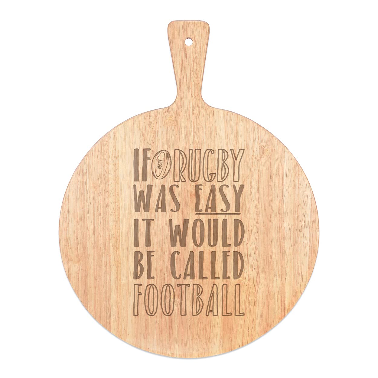 Plateau de service en bois rond 45x34cm pour pizza et rugby
