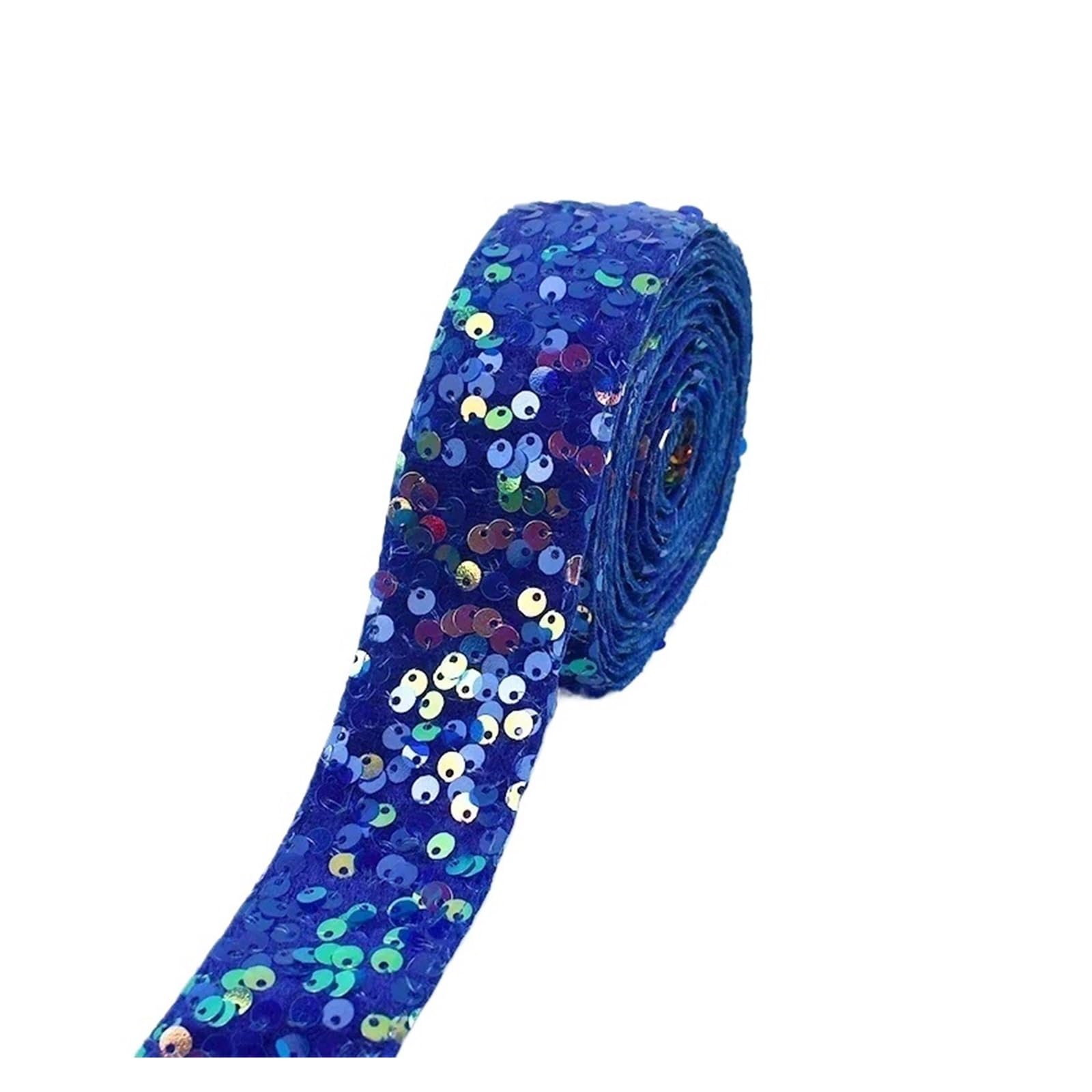 Wstążka z cekinami, Metaliczne cekinowe wykończenia z koronki wielokolorowe 38 mm x 2-5 jardów do ręcznie robionych sukienek tańca DIY(Color 4,38mm-5Yards)
