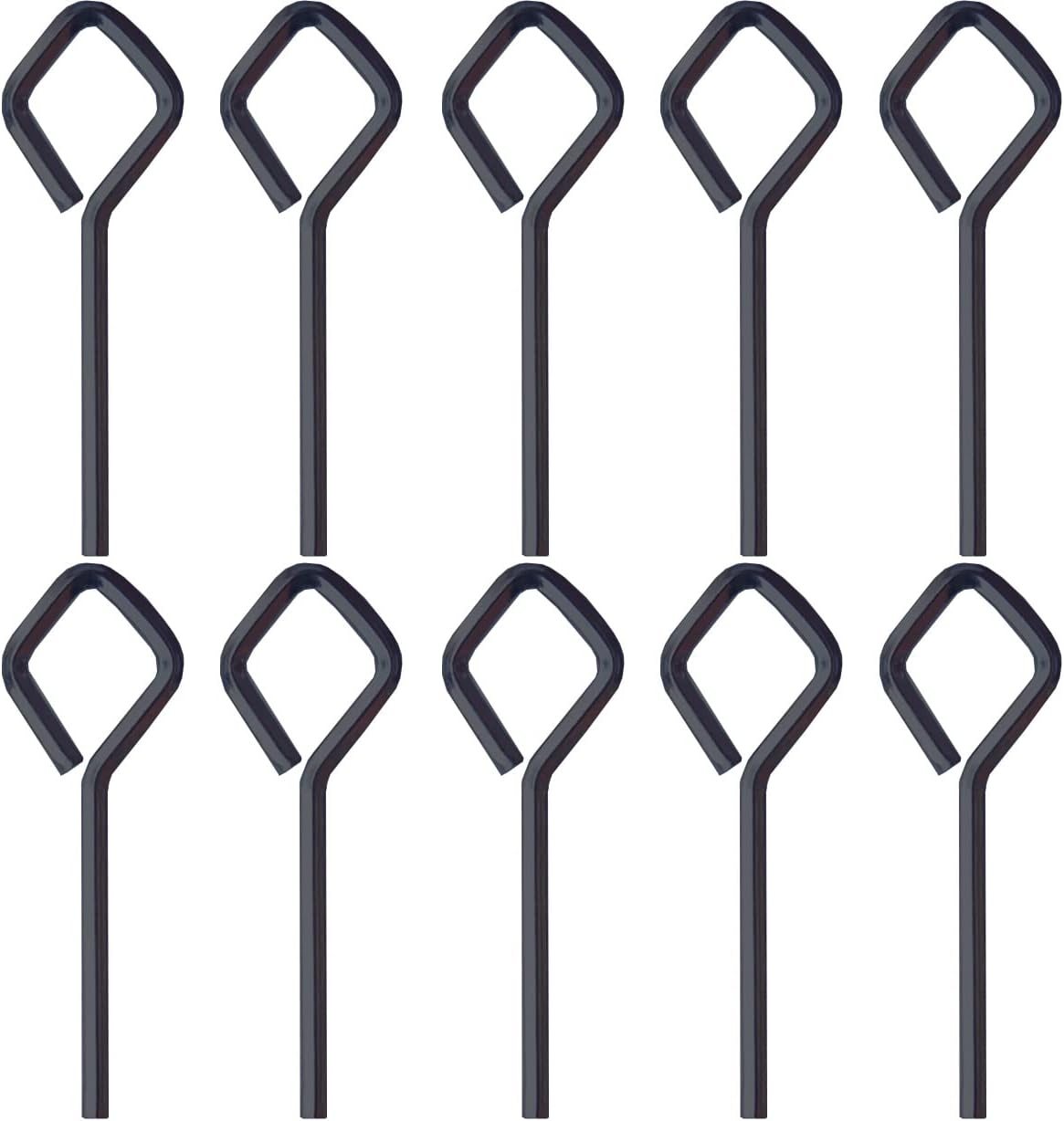 5/32” Standard Hex Dogging Key with Full Loop, Allen Wrench Door Key for Push Bar Panic Exit Devices, Solid Metal - 10 Packs(rhombic-black-5/32)