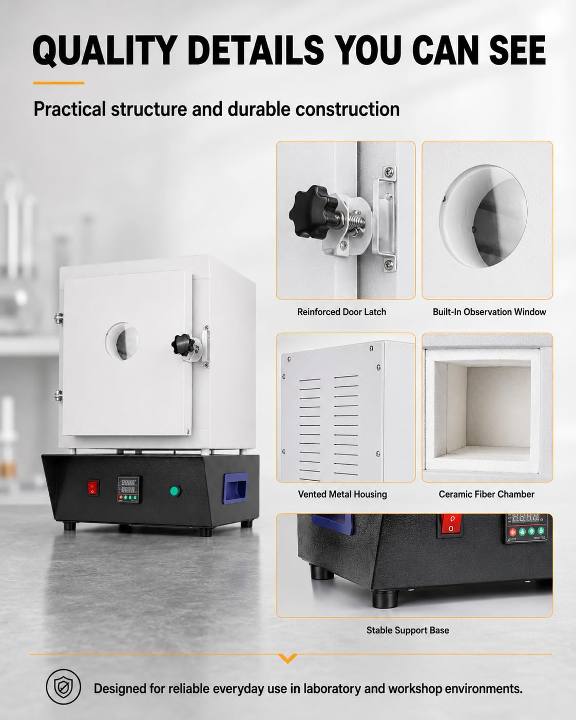 Horno De Fundición De Joyería 1500w, Horno Mufla Eléctrico 1150°C/2102°F con Controlador Digital Pid Y Ventana De Observación, para Fundición De Cera, Cerámica Y Fusión De Vidrio