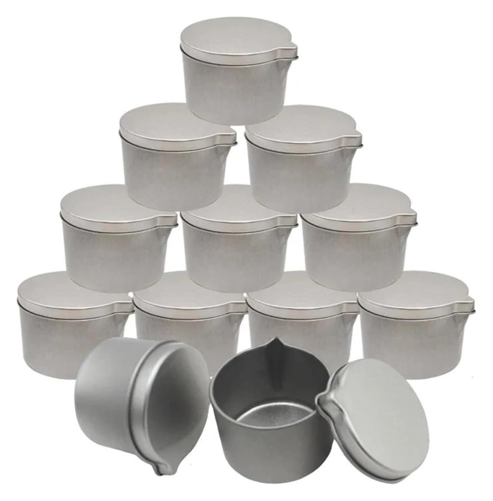 Candle Jars 12pcs Jar With A Handy Spout Aromatherapy Massage Cream Cosmetic Storage Cans DIY Candles Making Container(4ozsilver)