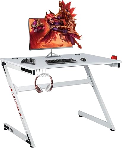 Miniatura 6 de Escritorio de ordenador para juegos en forma de Z de 43 pulgadas, mesa de juego grande, mesa de carreras, escritorio para estudiante, escritorio de
