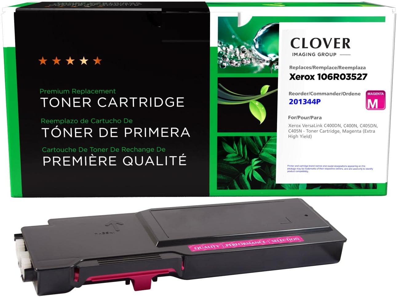 Clover Remanufactured Extra High Yield Toner Cartridge Replacement for Xerox 106R03527 | Magenta