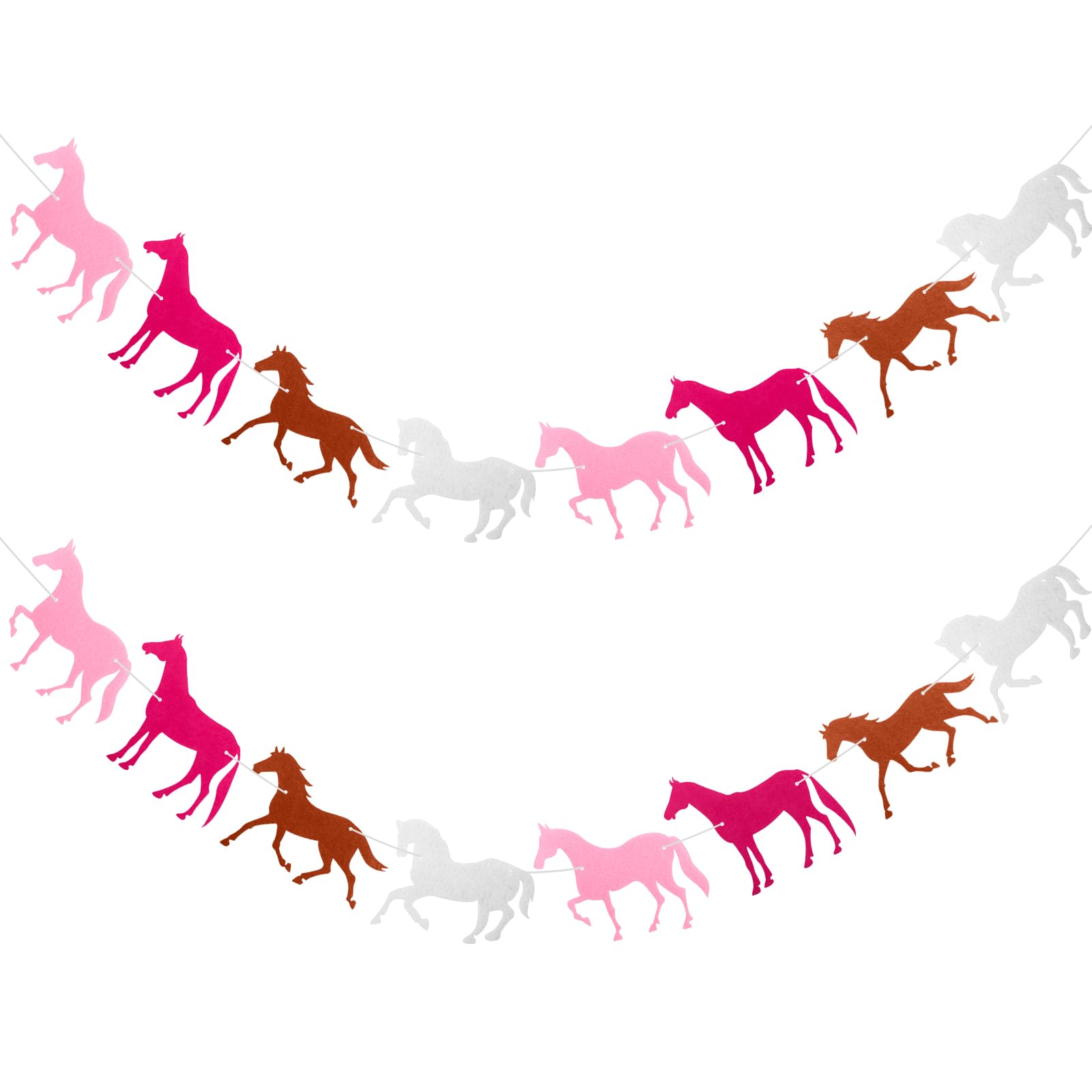 Guirnalda de caballo rosa para decoración de fiestas de cumpleaños con temática de granja, suministros de fiesta de cumpleaños
