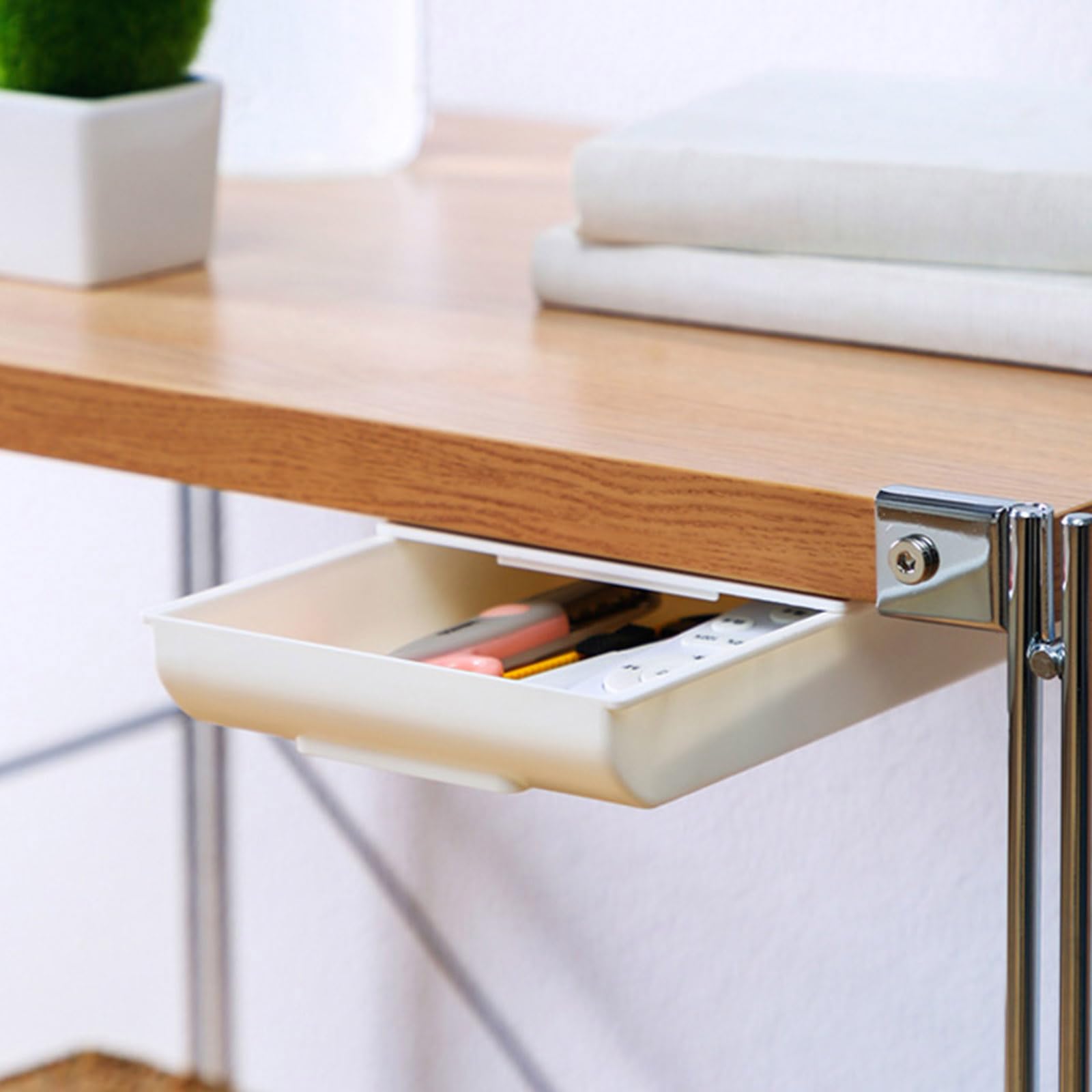 Untertisch-Aufbewahrungsbox Kleber für Bürobedarf Versteckte Aufbewahrungslösung für Zuhause und Schreibtischzubehör Platzsparendes Kaktus-Design