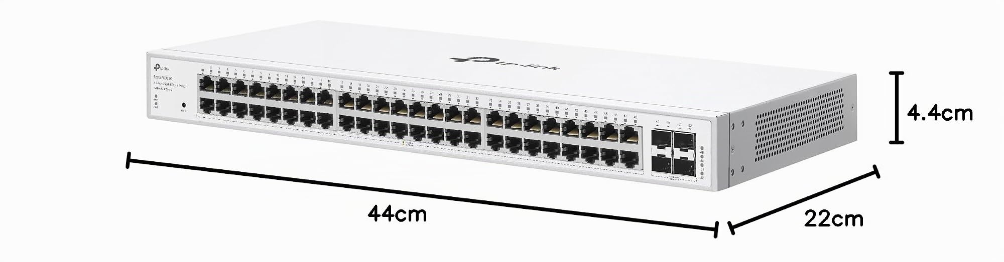 TP-Link Festa FS352G - Switch Ethernet Gigabit, 48 Puertos, 4xSFP | 48 Puertos Gigabit. Plug & Play, No Necesita Configuración. Diseño sin Ventilador, Silencioso. Carcasa Metálica.