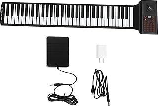 Parliky Piano Roll Up 61 Teclas Roll Up Piano 61 Teclas Roll Up Piano Eletrônico Teclado Dobrável Piano Teclado Eletrônico Teclado Portátil Teclado Elétrico Piano Para Iniciantes Piano