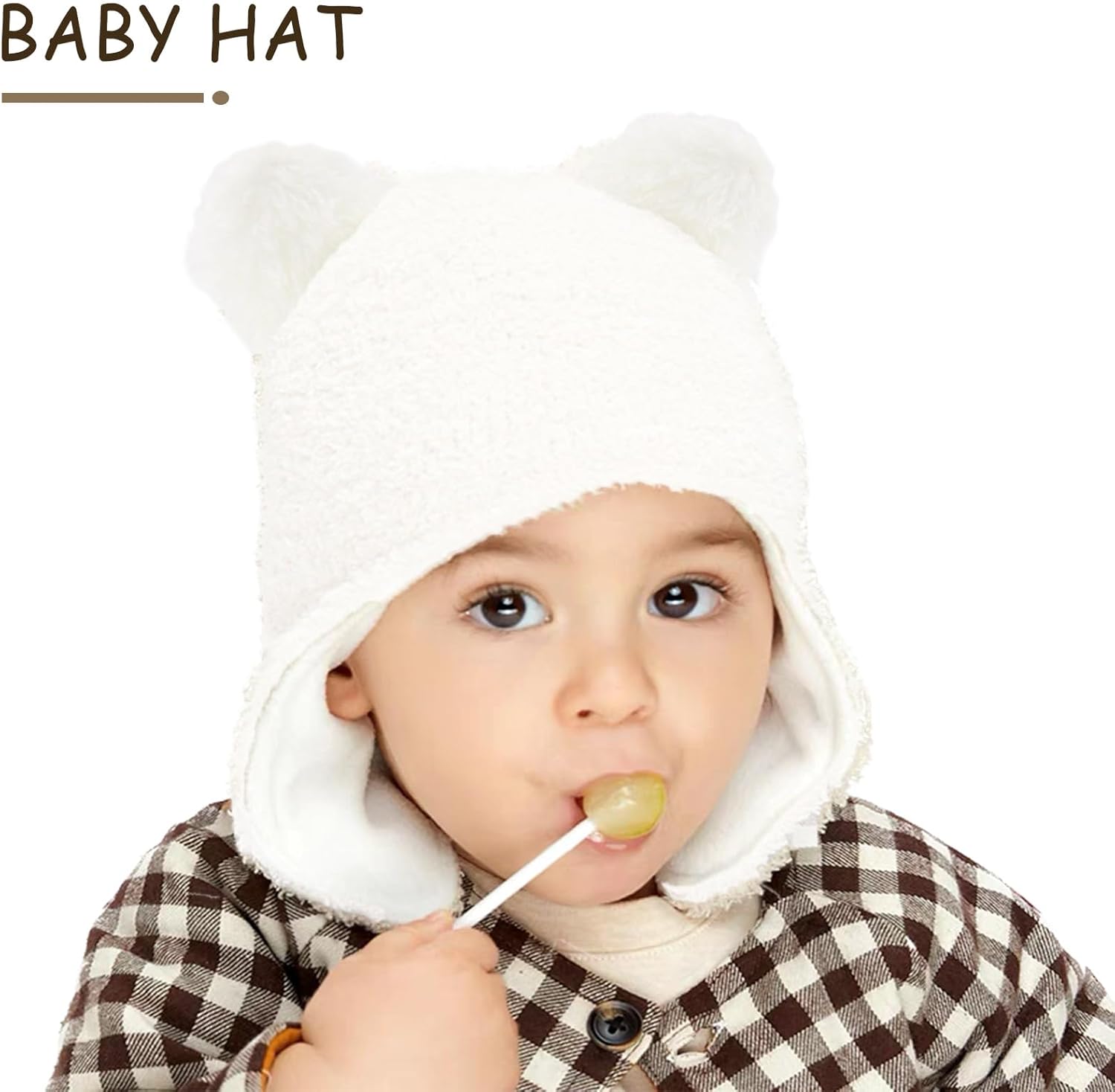 Bear Baby Winter Hat Toddler Earflap Beanie Unisex Infant Snow Cap Warm Fleece Kids Trapper Hats for Girls Boys 0-36M - Image 6