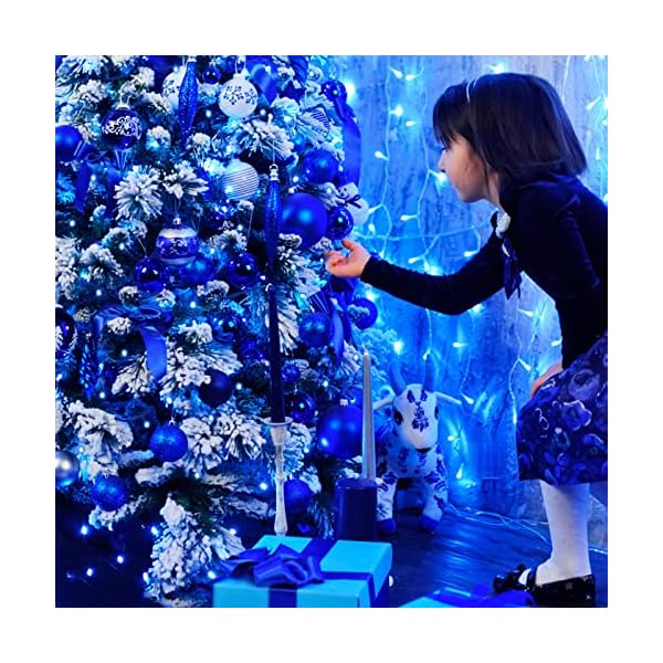 Blaue batteriebetriebene Weihnachtslichter, JMEXSUSS 10 m 100 LED batteriebetriebene Lichterkette, Twinkle Fairy Mini… – Bild 5