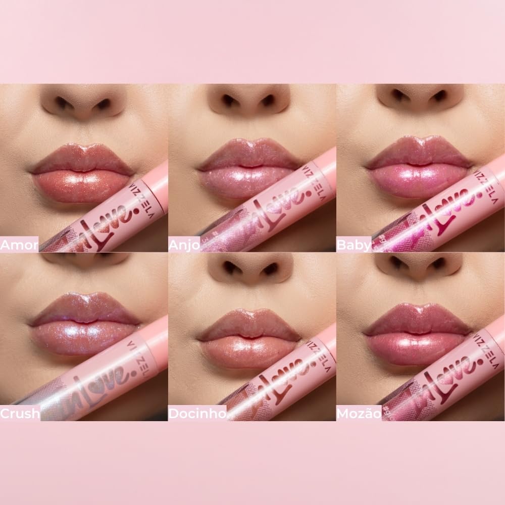 Gloss Labial Vizzela Amor In Love Acabamento Brilhante 3D Ultra