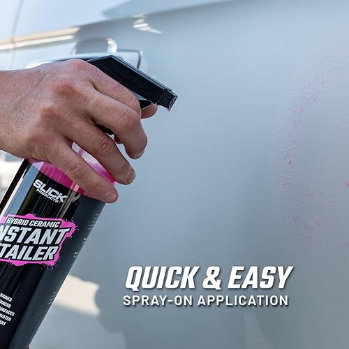 Miniatura 6 de Slick Products Detallador instantáneo de cerámica híbrida limpia, brilla y protege las superficies del automóvil, fórmula hidrofóbica, espray fácil,