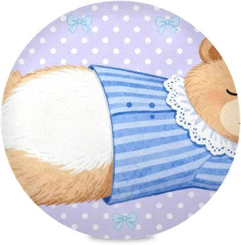 Cartoon Cute Bear Purple placemats Circle Reusable Chalkboard placemats 15x15 in manteles para mesa