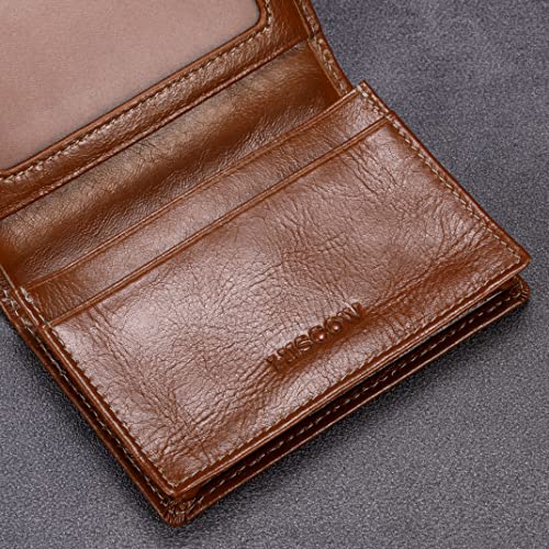 Image of HISCOW Business Card Holder with Large Compartment - Full Grain Leather