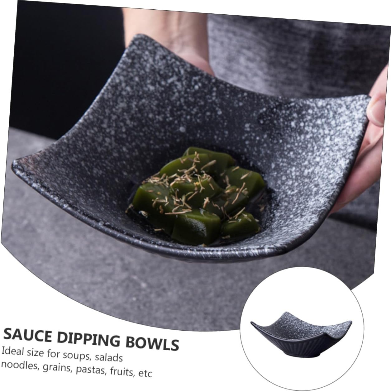 Mikinona 1pc Ceramic Sauce Dipping Plate Versatile Japanese Seasoning Dish for Sauce Dressings and Condiments for Table Buffet Restaurant Use
