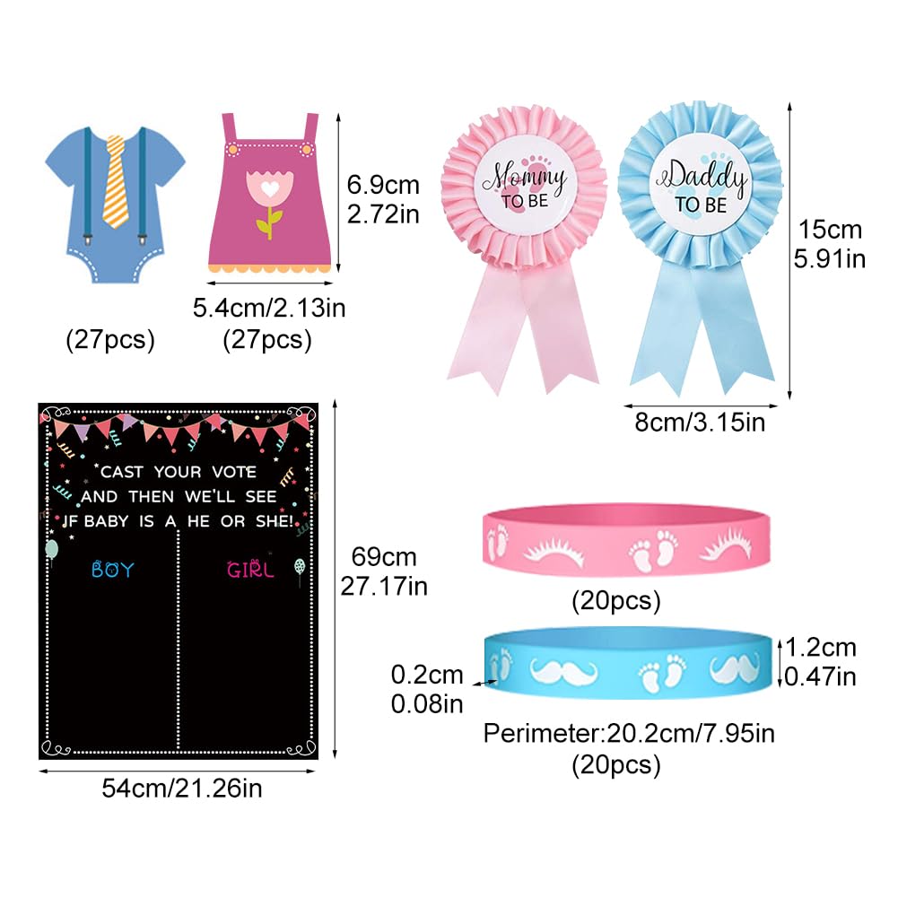 Habbiful Gender Reveal Voting Board Kit – Boy Or Girl Guessing Game With 54 Stickers, 23.6”x15.7” Poster - View #6