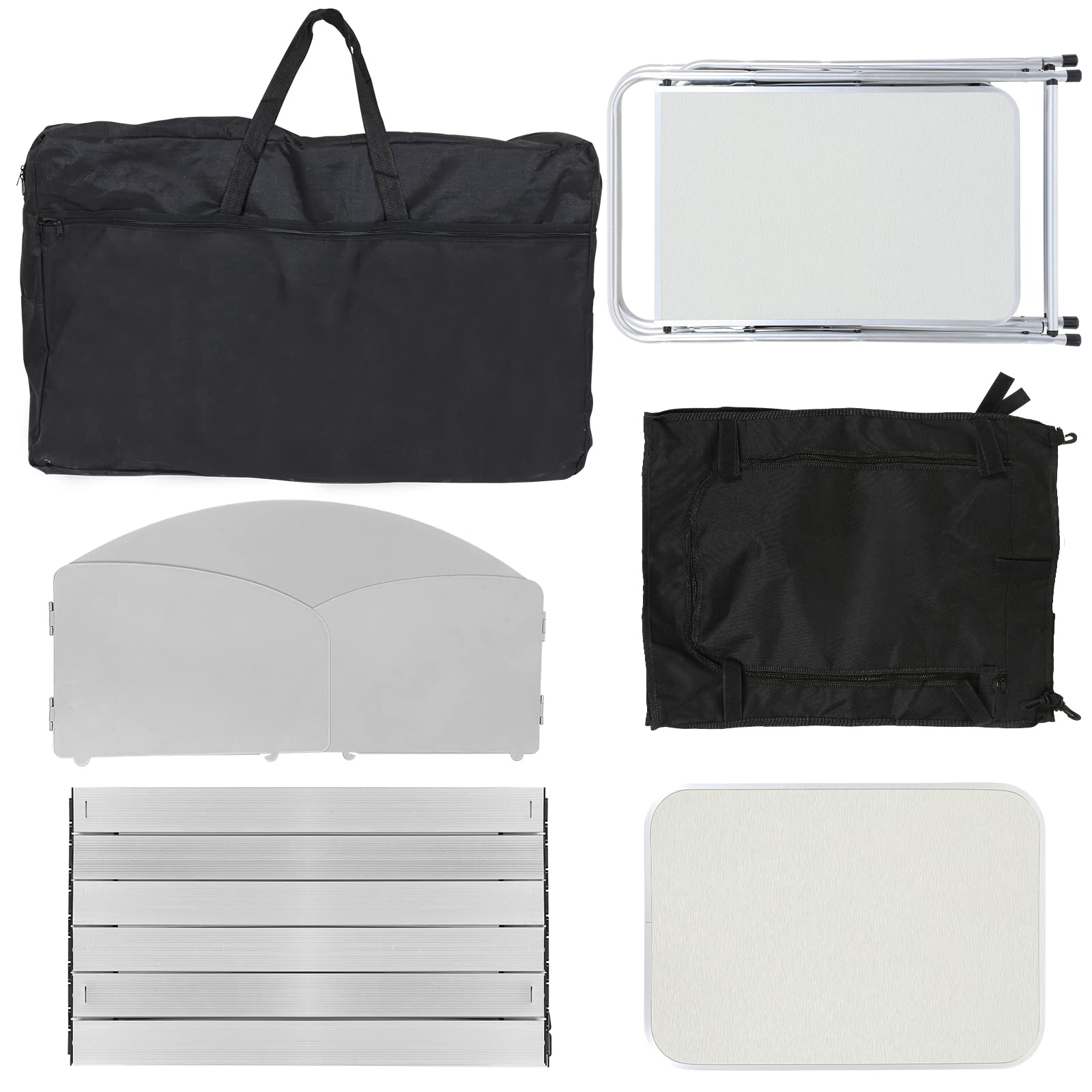 Cuisine de camping avec protection anti-éclaboussures, armoire de camping avec sac de transport et cadre en aluminium, hauteur réglable, armoire de cuisine pour pique-nique