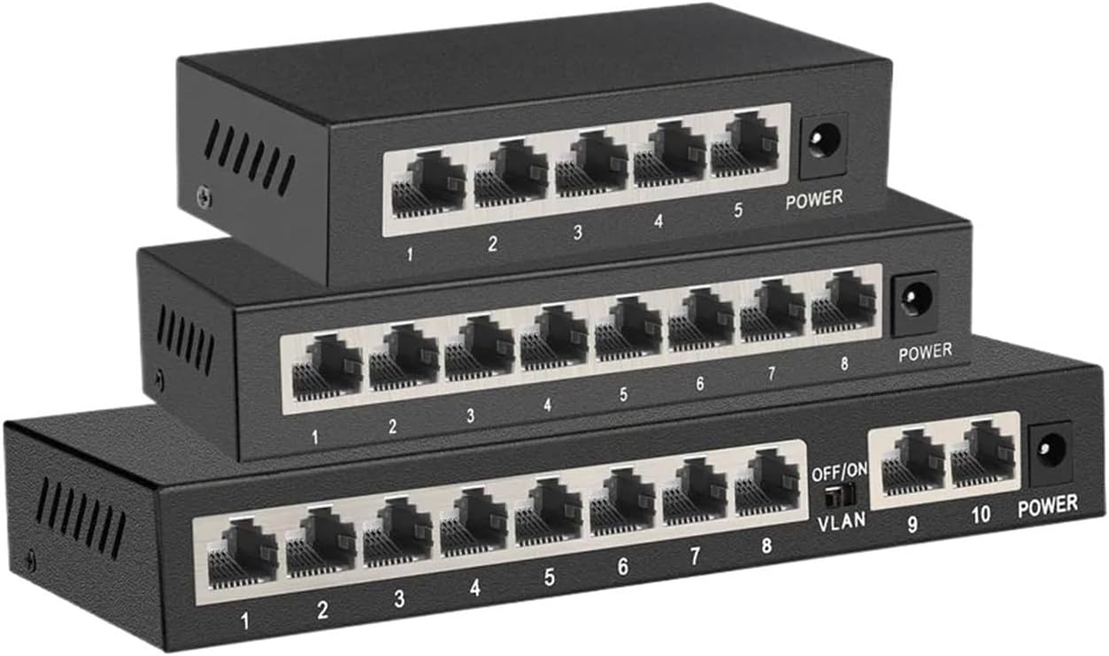 1 Pcs 5 8 10 Port Gigabit Switch Fast Ethernet Switch 1000Mbps Smart Network Switch Gigabit High Performance RJ45 Hub Internet Splitter(1005GS)