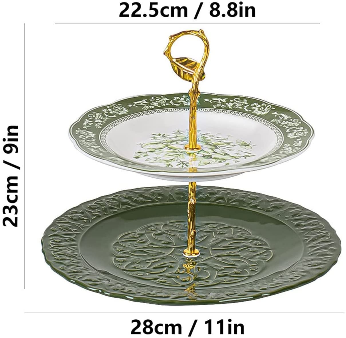 Patera na Owoce Miska na Owoce Kosz na Owoce Chiński Ręcznie Malowany Ceramiczny Talerz Na Owoce Dwuwarstwowy Porcelanowy Talerzyk Deserowy Danie Z Owoców Stojak na Owoce Koszyk Na Owoce